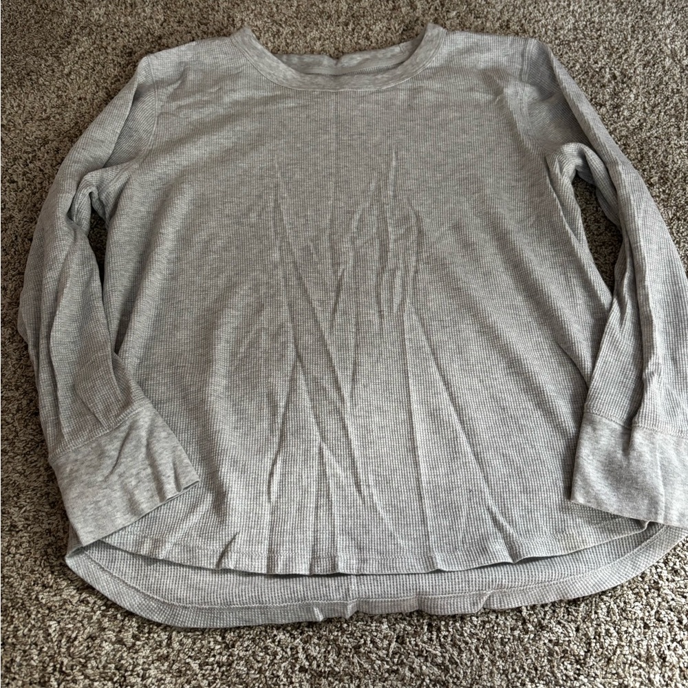 GAP Heather Gray Waffle Knit Top